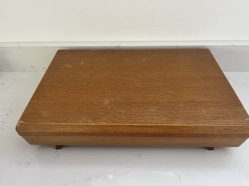 Vintage oak cutlery canteen - oak,