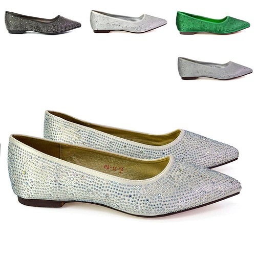Womens diamante ballet pumps - womens,