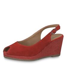 Tamaris 29303 Ladies Red & White Polka Dots 40's Inspired Espadrille Sandals