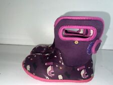 BOGS KIDS PURPLE WATERPROOF PULL ON WARM LINED SOFT ANKLE BOOTS UK 9 EU 26 KD019