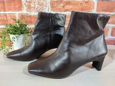 WOMENS NEXT FOREVER COMFORT UK 6.5 EU 40 ESPRESSO BROWN SQUARE TOE ANKLE BOOTS