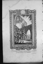 Old Antique Print Burning St Johns Monastery Smithfield Wat Tyler Rabble