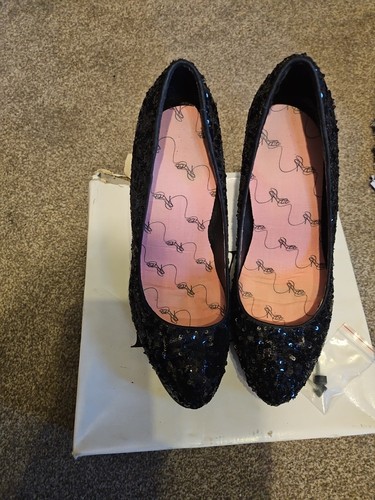 Sequin black high - high, heeled