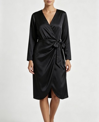 Ladies black satin - black,