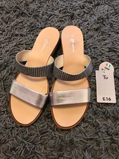 Ladies UK7  Tu Silver Sandals