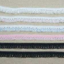 Narrow 15mm Frilled Gathered Lace Trim 032 White  Pink  Blue  or Black and Mixed
