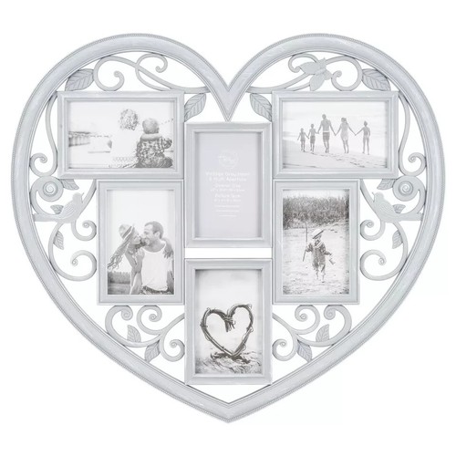 Vintage grey heart multi - heart, 6