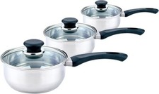 Sabichi 3 Piece Saucepan Set