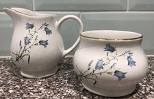Vintage Sadler Wellington Harebell Creamer Jug and Sugar Bowl