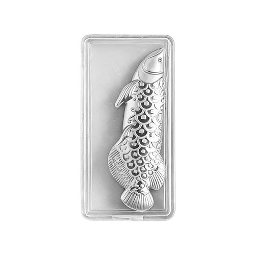 Silver fish decor desktop - silver,