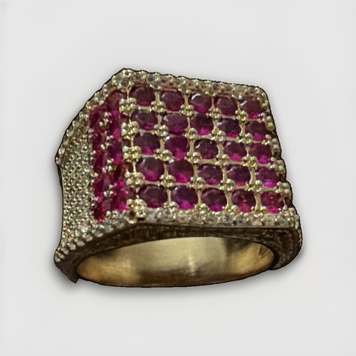 Cluster mens wedding ring - cluster,