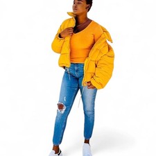 Mustard Puffer Jacket M Size