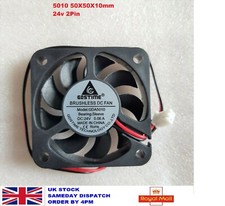 24V 5010 50x50x10mm 2 Pin Brushless Axial Printer PC Cooling Fan 50mm 5cm New