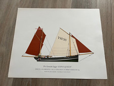 large vintage 1970s colour print - the yarmouth lugger - gypsy queen