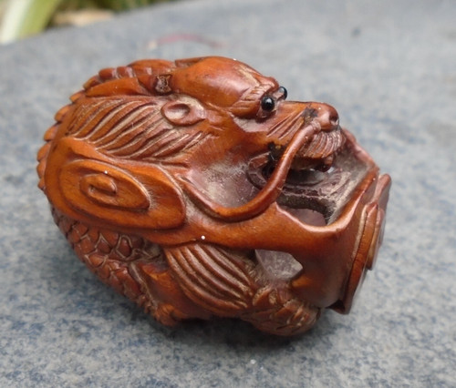 Japanese dragon netsuke - , with
