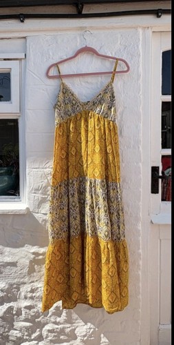 Zara cotton midi yellow - cotton,