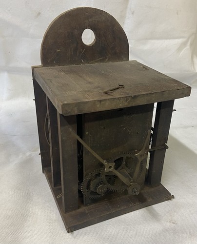 Antique wooden clock - wooden, movement