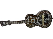 Tortoiseshell Guitar Music Box Handcrafted with Inlay Design Vintage