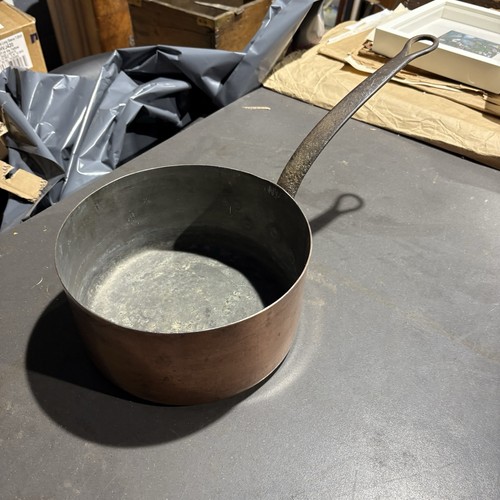 Antique copper pan pot wrought - copper,