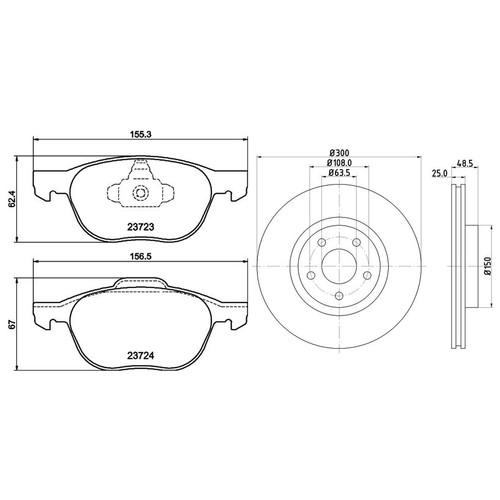 Mintex front brake discs - front, &