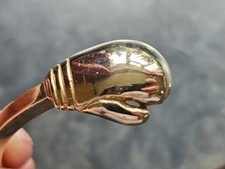 RARE SQUARE SHANK 9ct Solid Gold Boxing Glove Torque Bangle BIRTHDAY CHRISTMAS