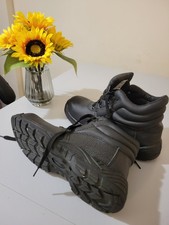 Black Leather Safety Boot For