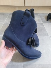 Vivienne Westwood Anglomania Melissa Navy Bow Wellies Ankle Boots EU 39 UK 6