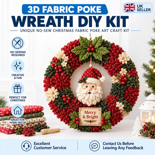 Fabric poke wreath diy - wreath, kit