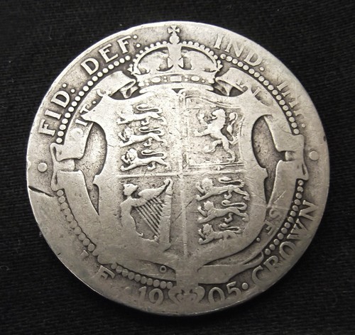 1905 rare date half crown - date,