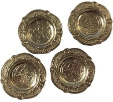 Dolls house silver charger - house,
