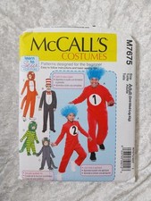 McCalls M7675 Seuss Cat Hat Thing Fox  Costume Adult SMLXL Pattern UNCUT