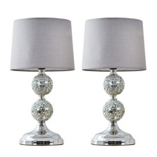 2 x Crackle Table Lamps 33CM