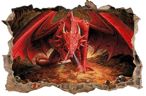 Red dragon fantasy hole the - red, in