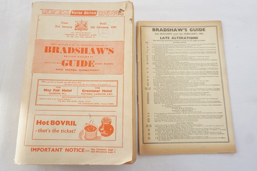 Jan 1961 original bradshaws - 1961,