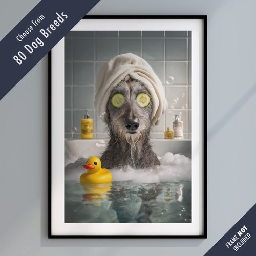 Funny dog bath print - in,