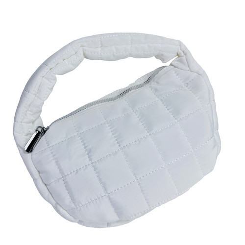 White puffy quilted small - white,