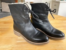 Joules Heybrook Black Leather Boots 5 New with Box