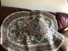 Hand-woven organic carpets rugs pastel cream pink multi wool art exhibition