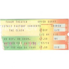 THE CLASH Concert Ticket Stub PHILADELPHIA PA 3/6/80 TOWER THEATER 16 TONS TOUR