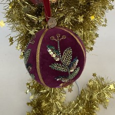 Harrods Purple Velvet Bauble