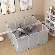 White Portable Pet Playpen, 12