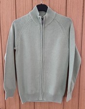 Cotton Traders Zip Front Cotton Cardigan Size XS BNWT Apple Green, High Neck