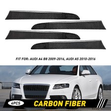 4x Carbon Fiber Window Interior Door Panel Trim Cover For Audi A4 B8 09-16
