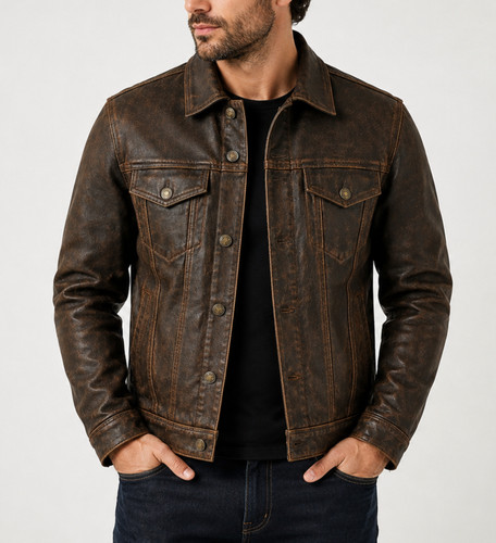 Men brown distressed - brown, soft