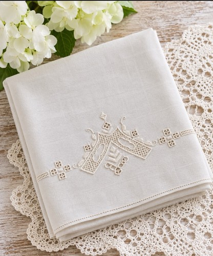 Vintage embroidered linen - embroidered,