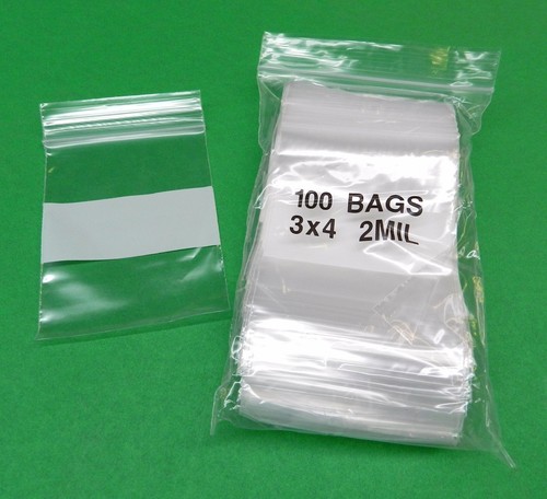 100 3x4 white block bags - block,