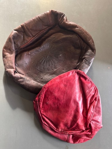 Moroccan leather pouffe - leather,