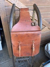 Western Leather Horse Saddle Bags Vintage Thick Leather W Buckles