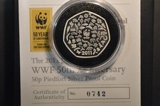 2011 WWF World Wild Life Fund Fifty Pence 50p PIEDFORT Silver Proof