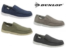 Dunlop Mens Soft Padded Casual Comfy Canvas Slip On Lightweight Outdoor Shoes